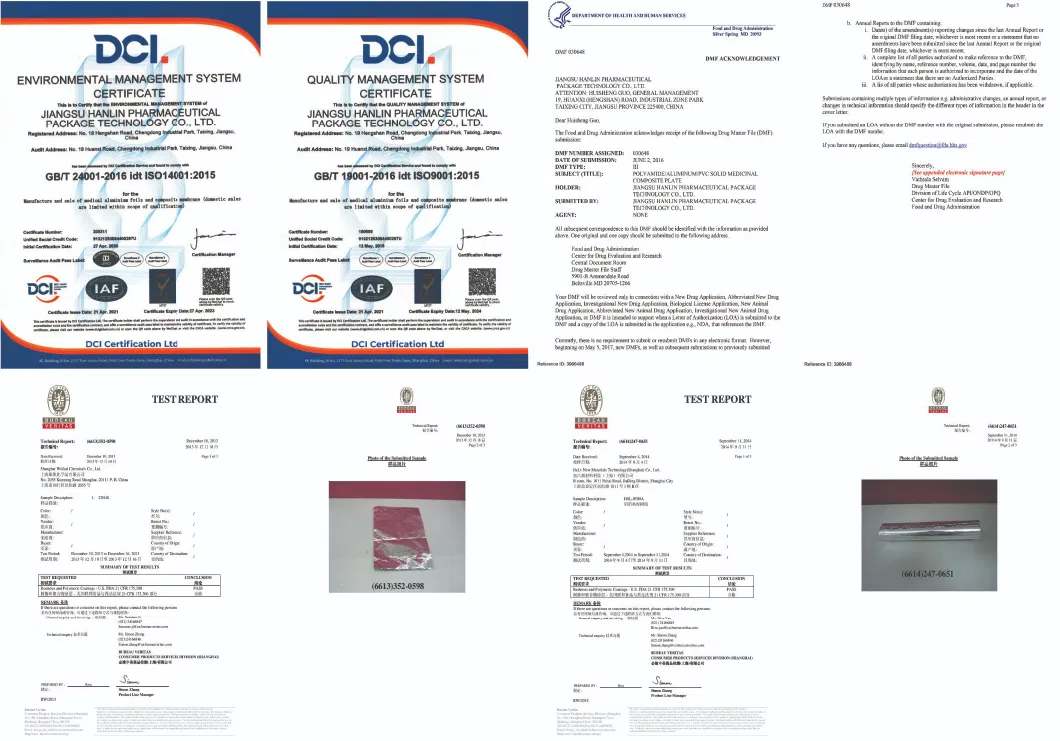 Op/Alu/Hsl Aluminum Lidding Foil for Ptp Brother Foil Printed Blister Aluminum Foil for Pharmaceutical Packaging Pills